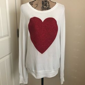 Wild Fox Red Valentine heart sweater
